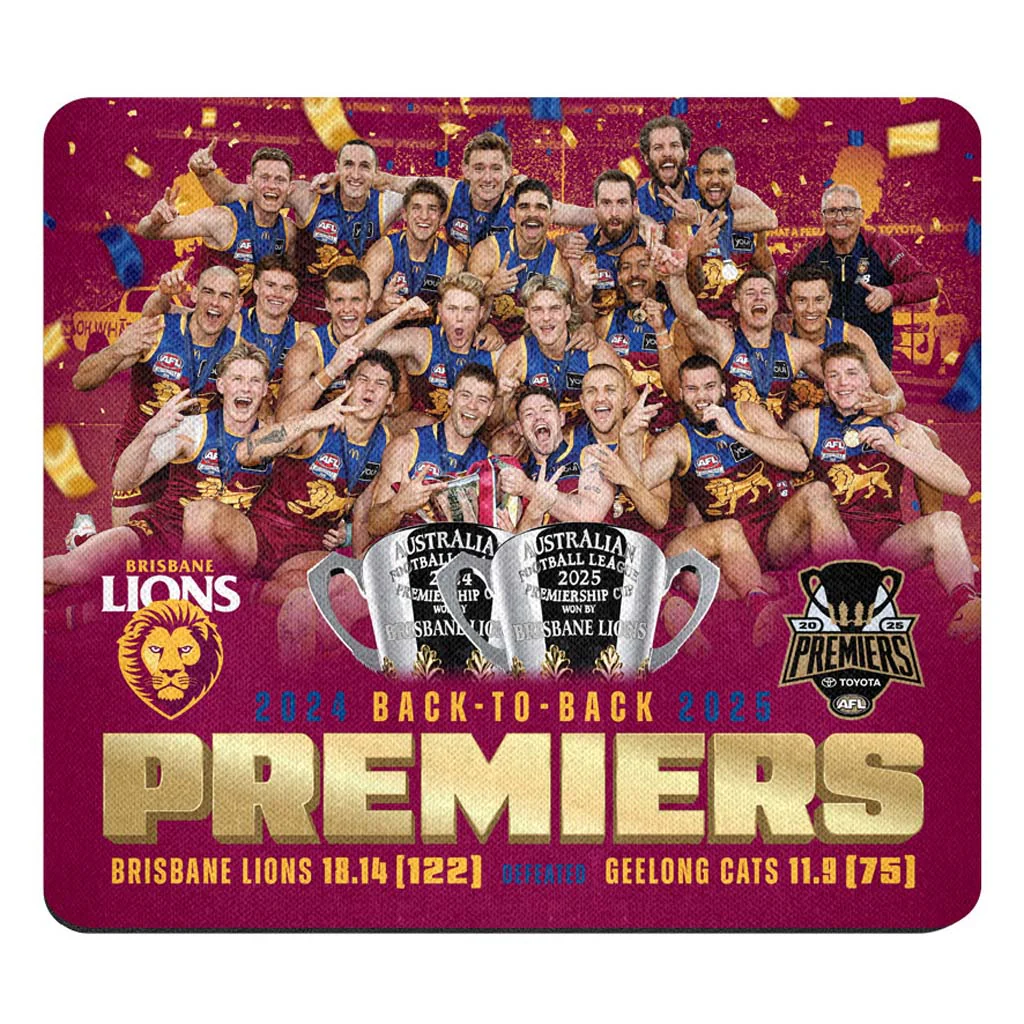 Brisbane Lions 2025 Premiers Mouse Mat Photo PH2