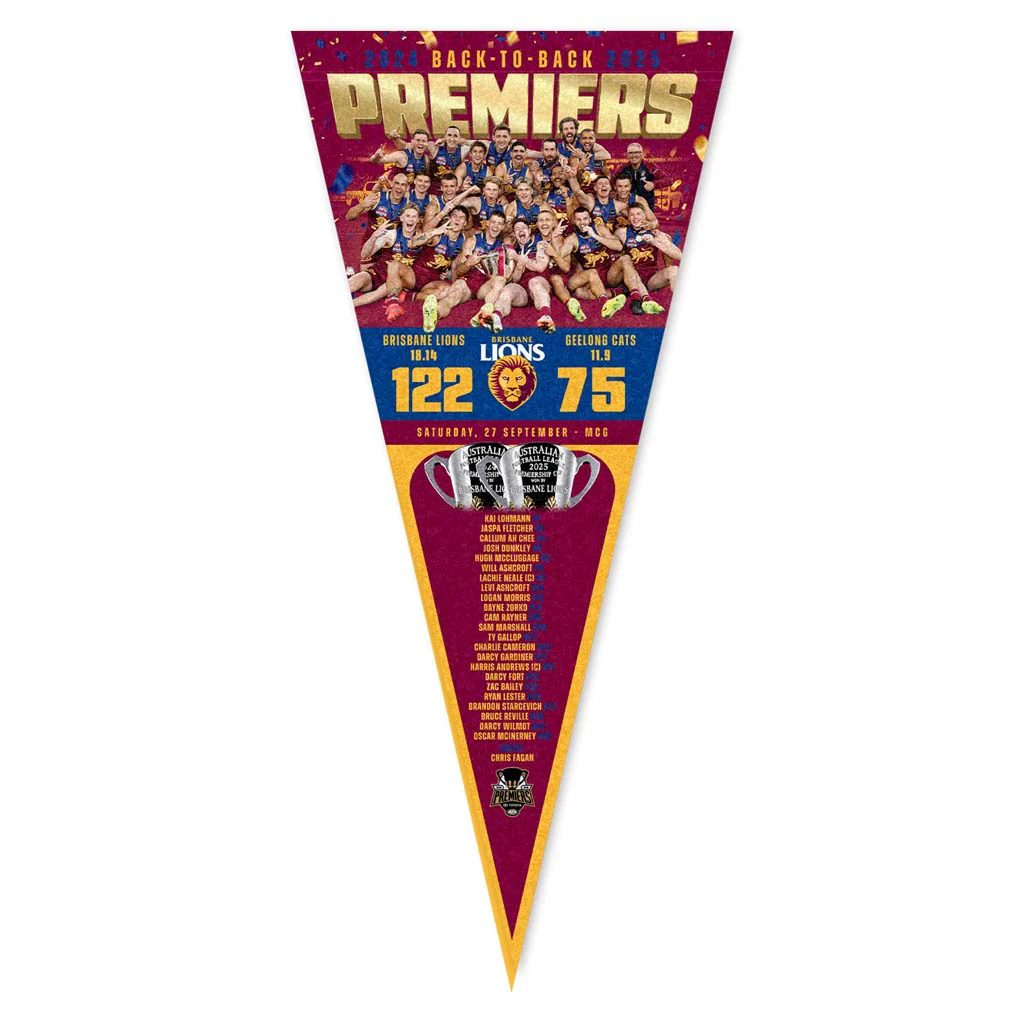 Brisbane Lions 25 Premiers Pennant Team Photo PH2