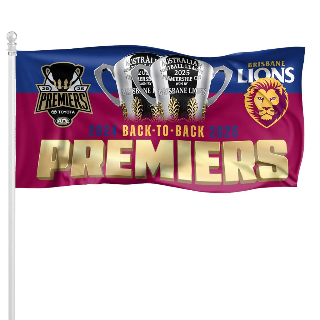 Brisbane Lions 2025 Premiers Pole Flag PH2