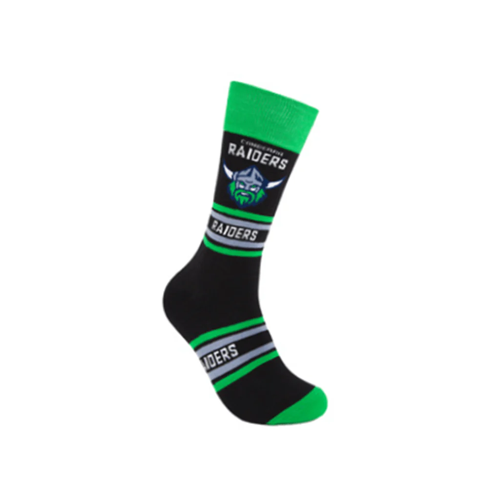 Canberra Raiders Stripe Organic Cotton Socks Black