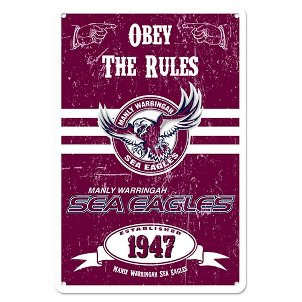 Manly Sea Eagles Retro Metal Sign