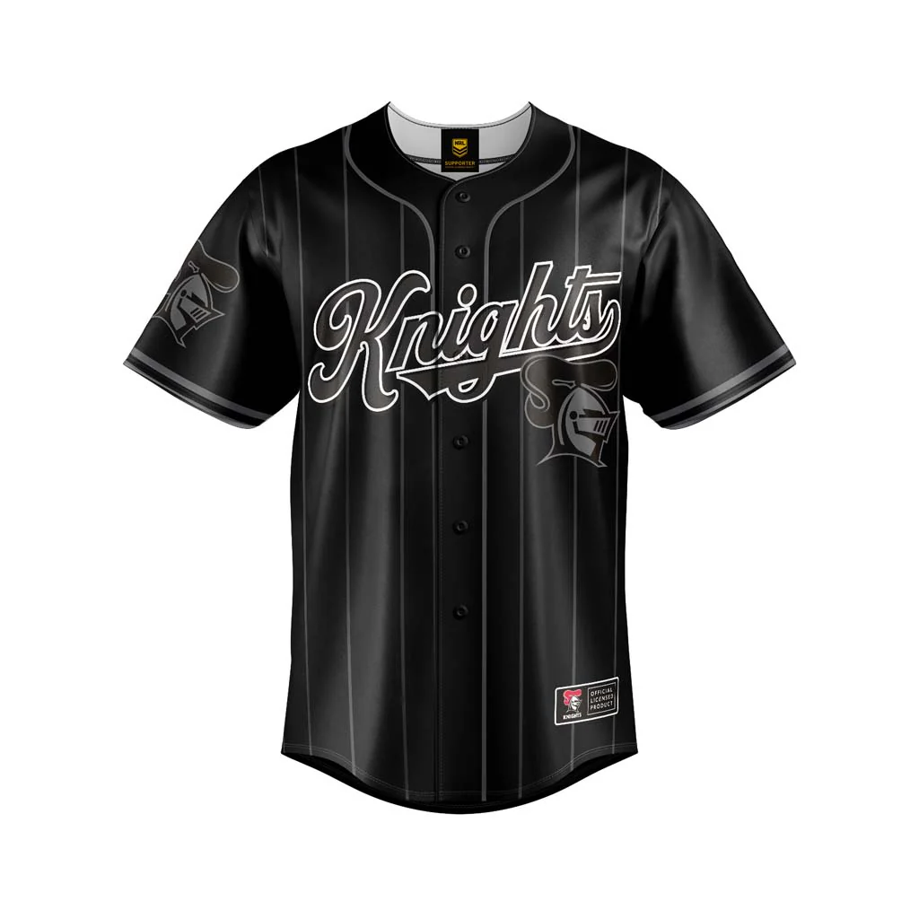 Newcastle Knights 'Blackout' Baseball Shirt Adult