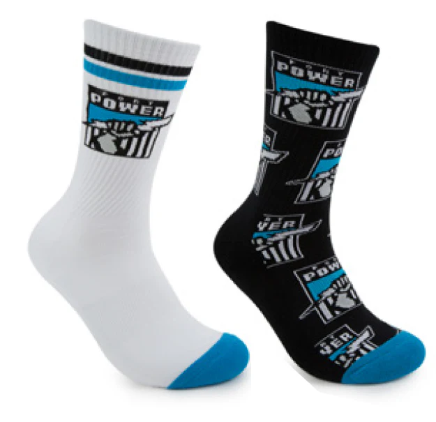 Port Adelaide Power 2-Pack Retro Sneaker Socks