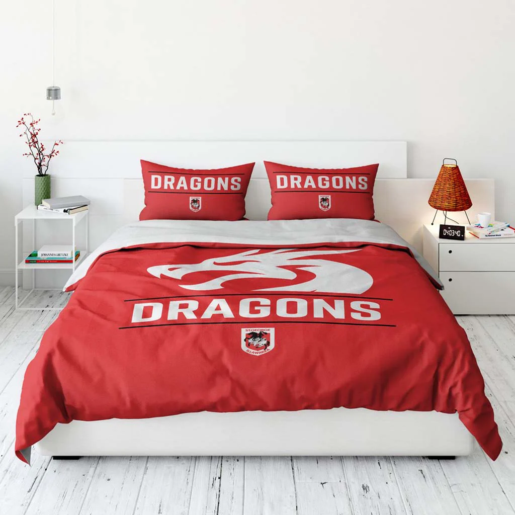 St George Dragons Quilt Cover Set Queen
