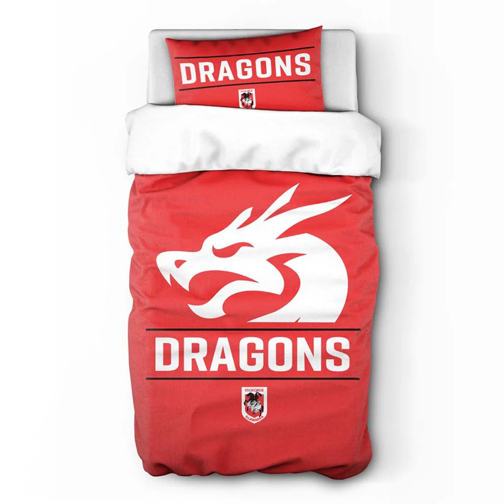 St George Dragons Quilt Cover Set Single