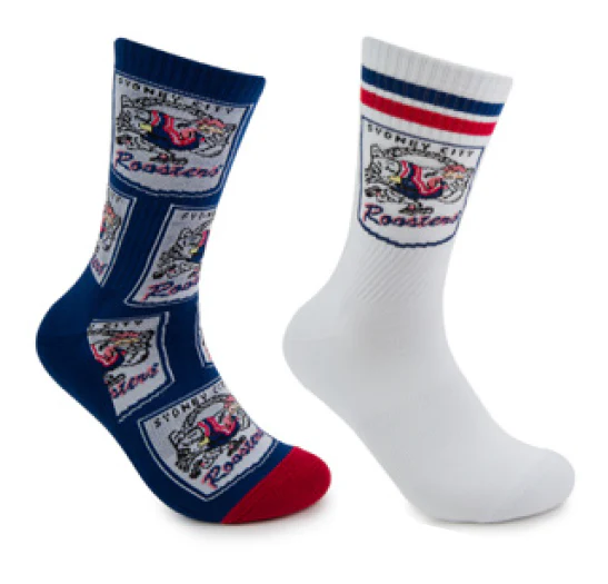 Sydney Roosters 2-Pack Retro Sneaker Socks
