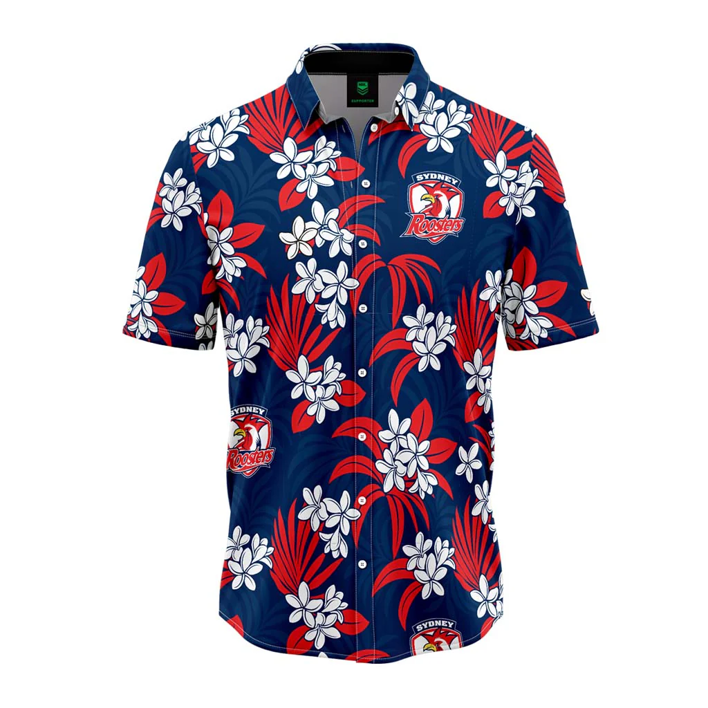 Sydney Roosters 'Reef' Hawaiian Shirt Adult