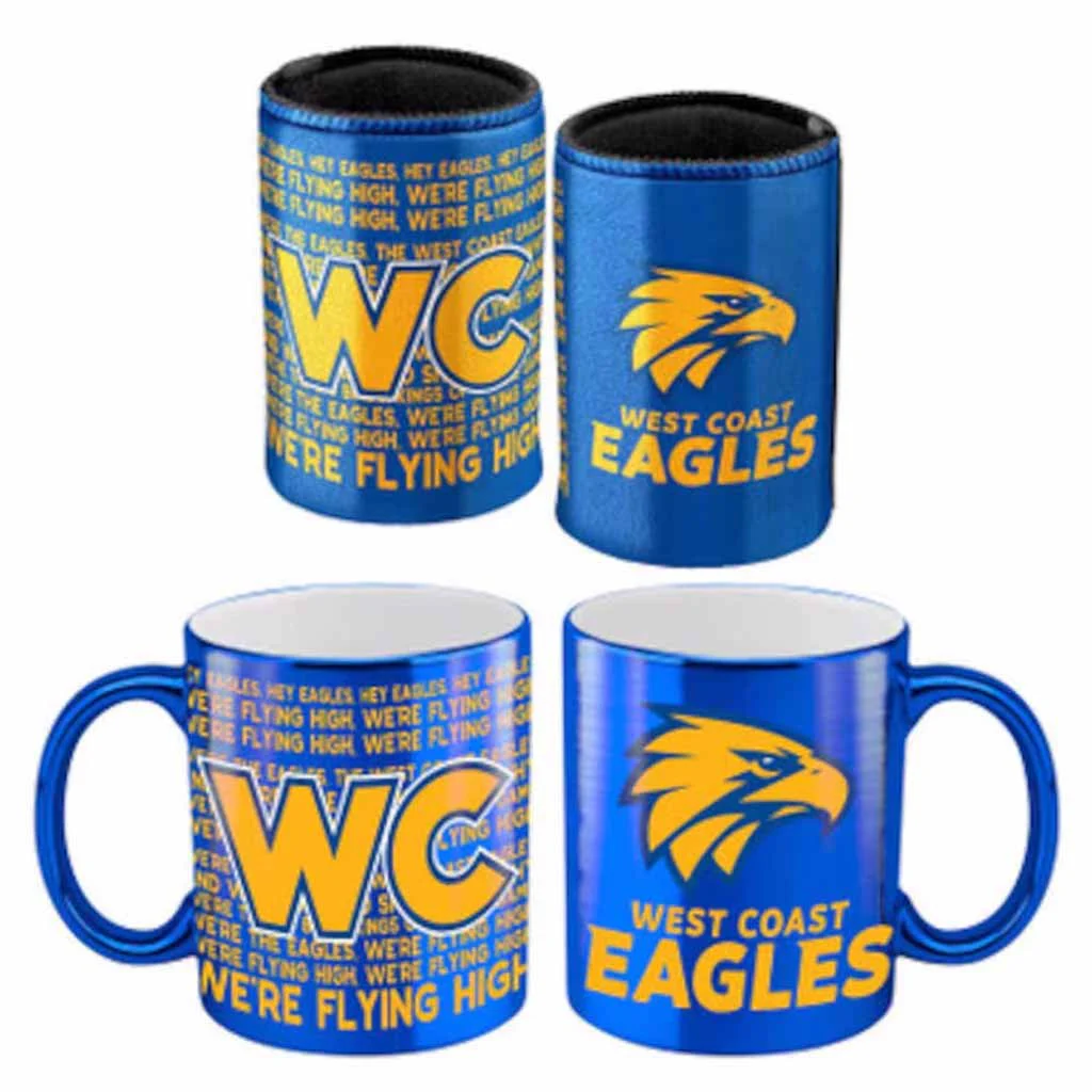 West Coast Eagles Metallic Mug & Can Cooler
